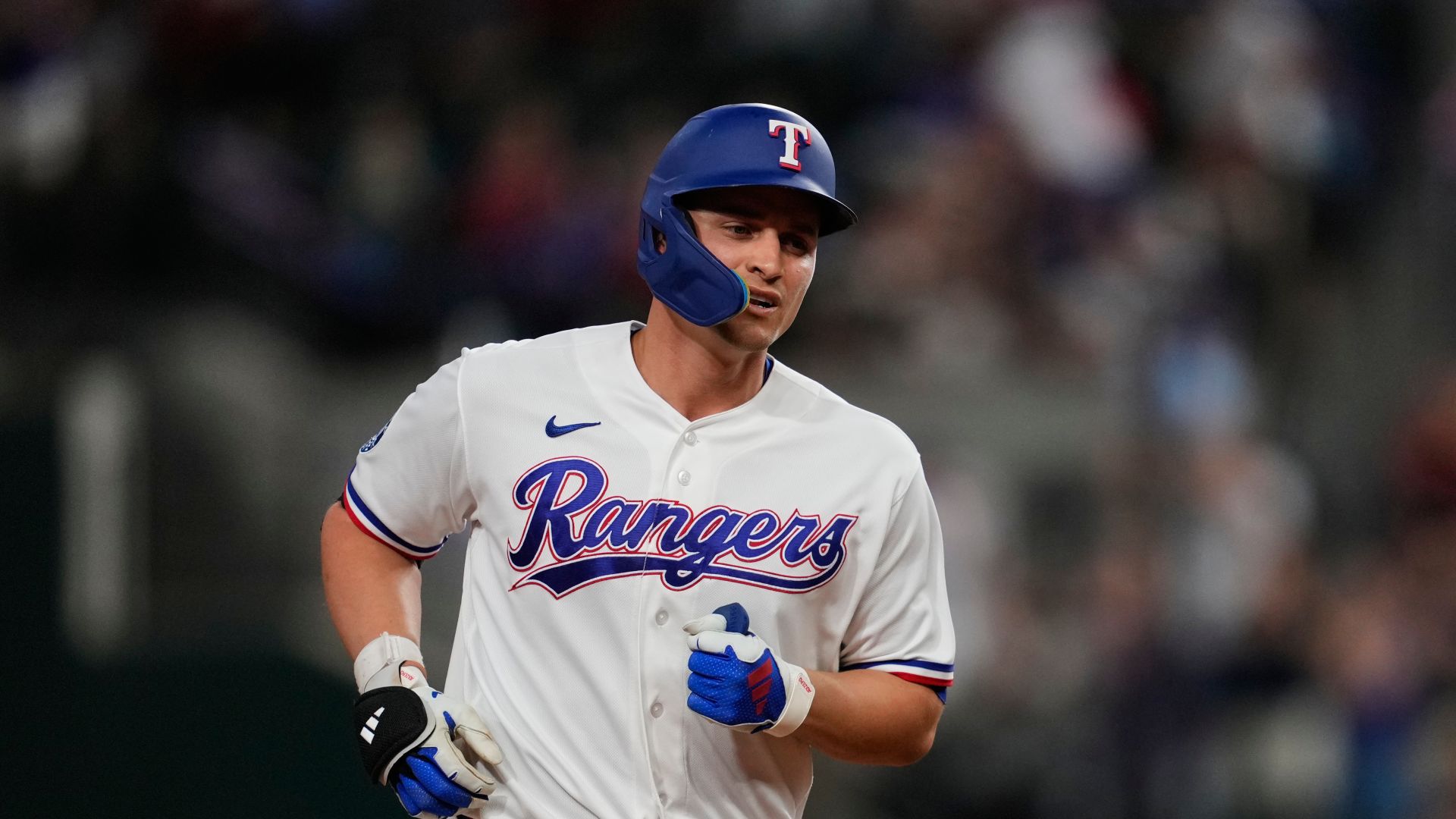 Corey Seager rounds the bases in a Texas Rangers uniform