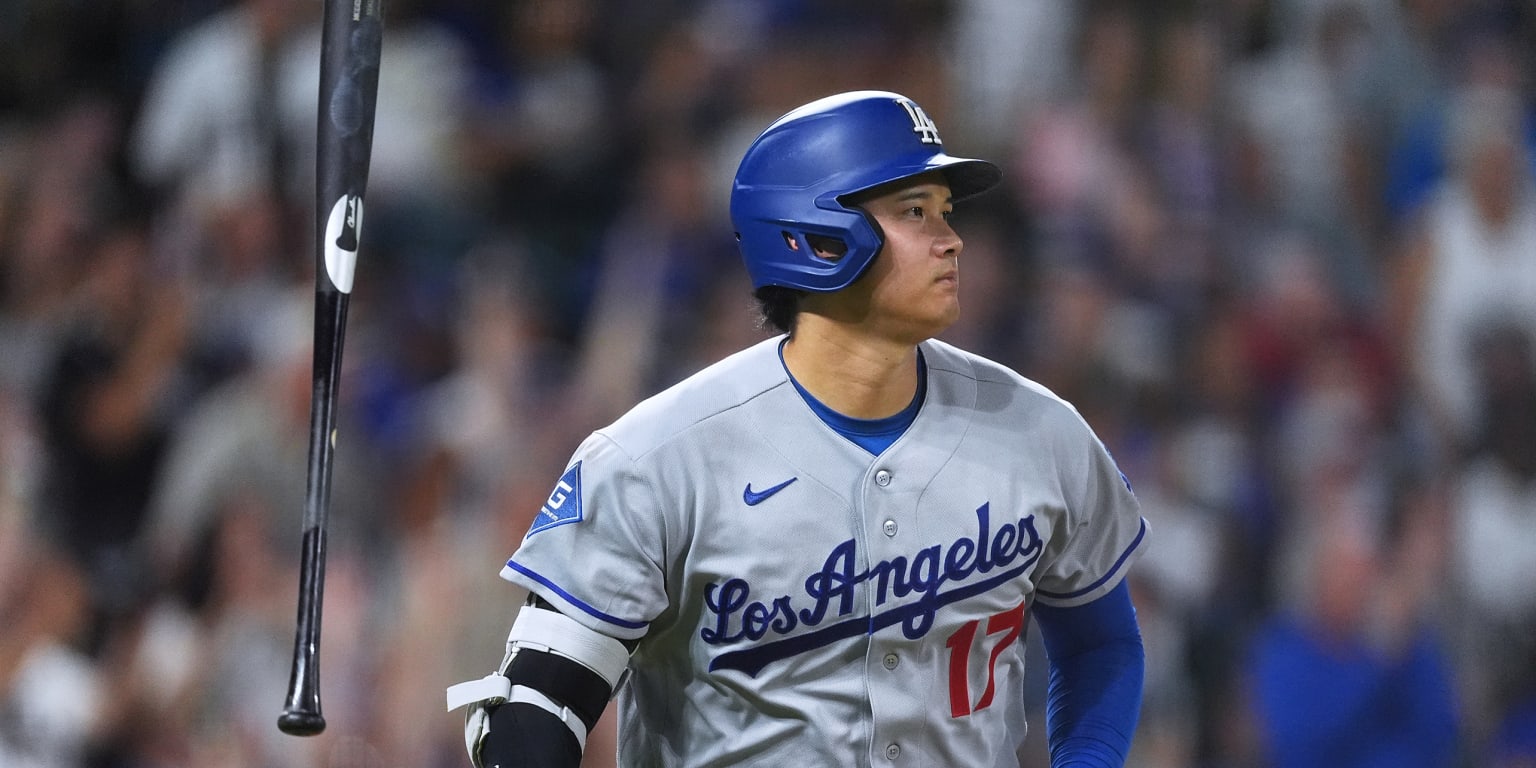 Shohei Ohtani watches a home run against the Colorado Rockies