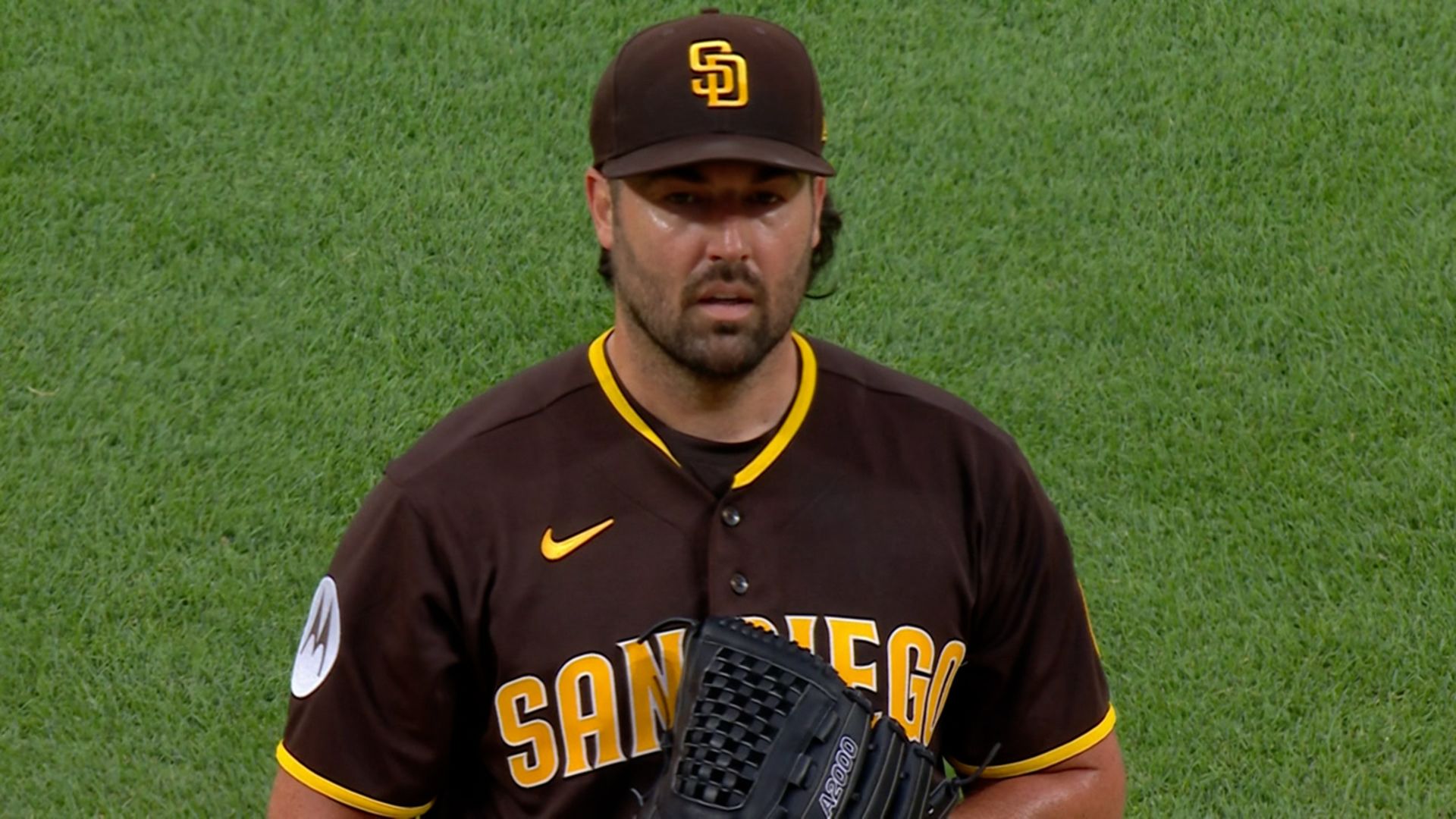 Padres left-hander Robbie Ray on the mound
