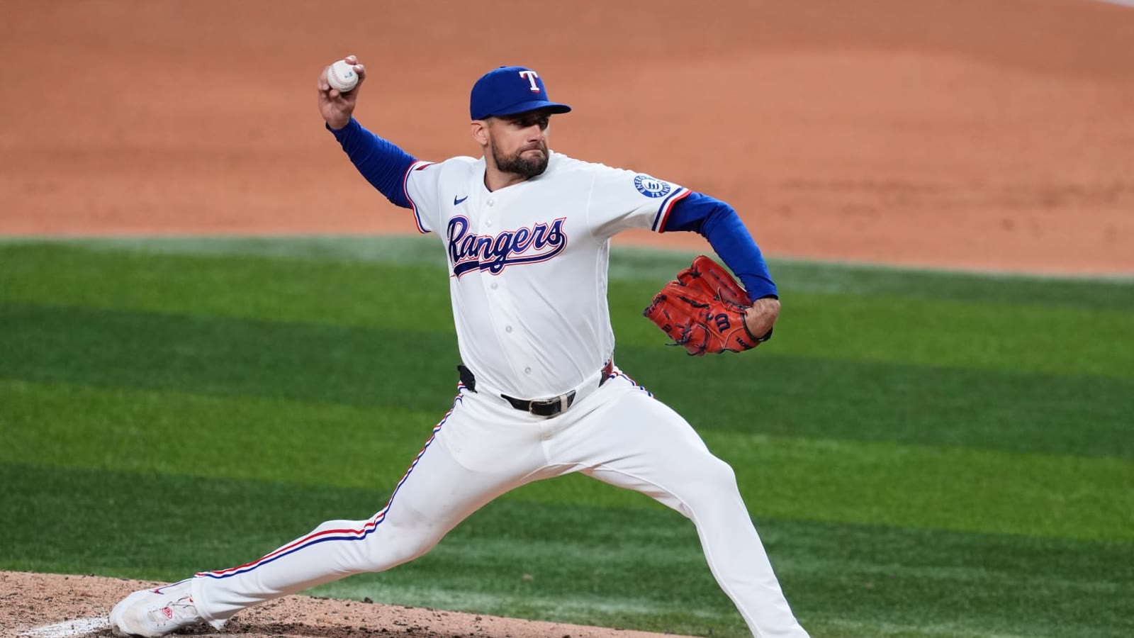 Nathan Eovaldi delivers a pitch