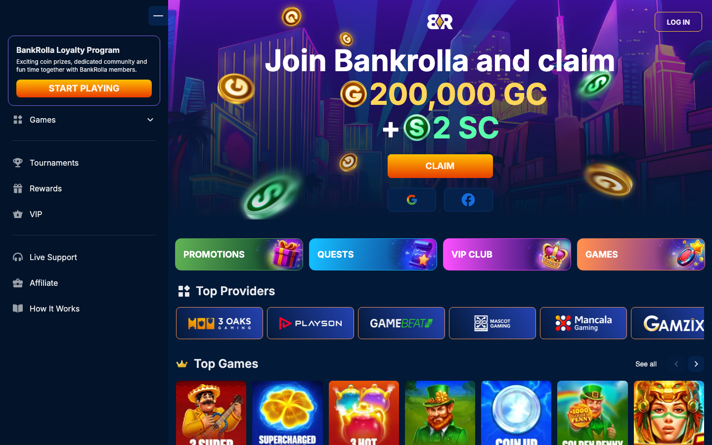 BankRolla casino lobby