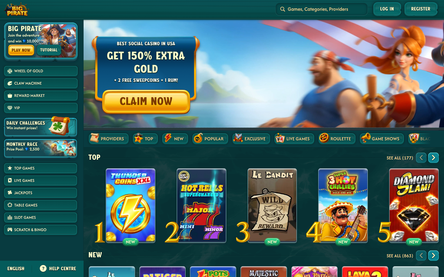 Big Pirate casino lobby