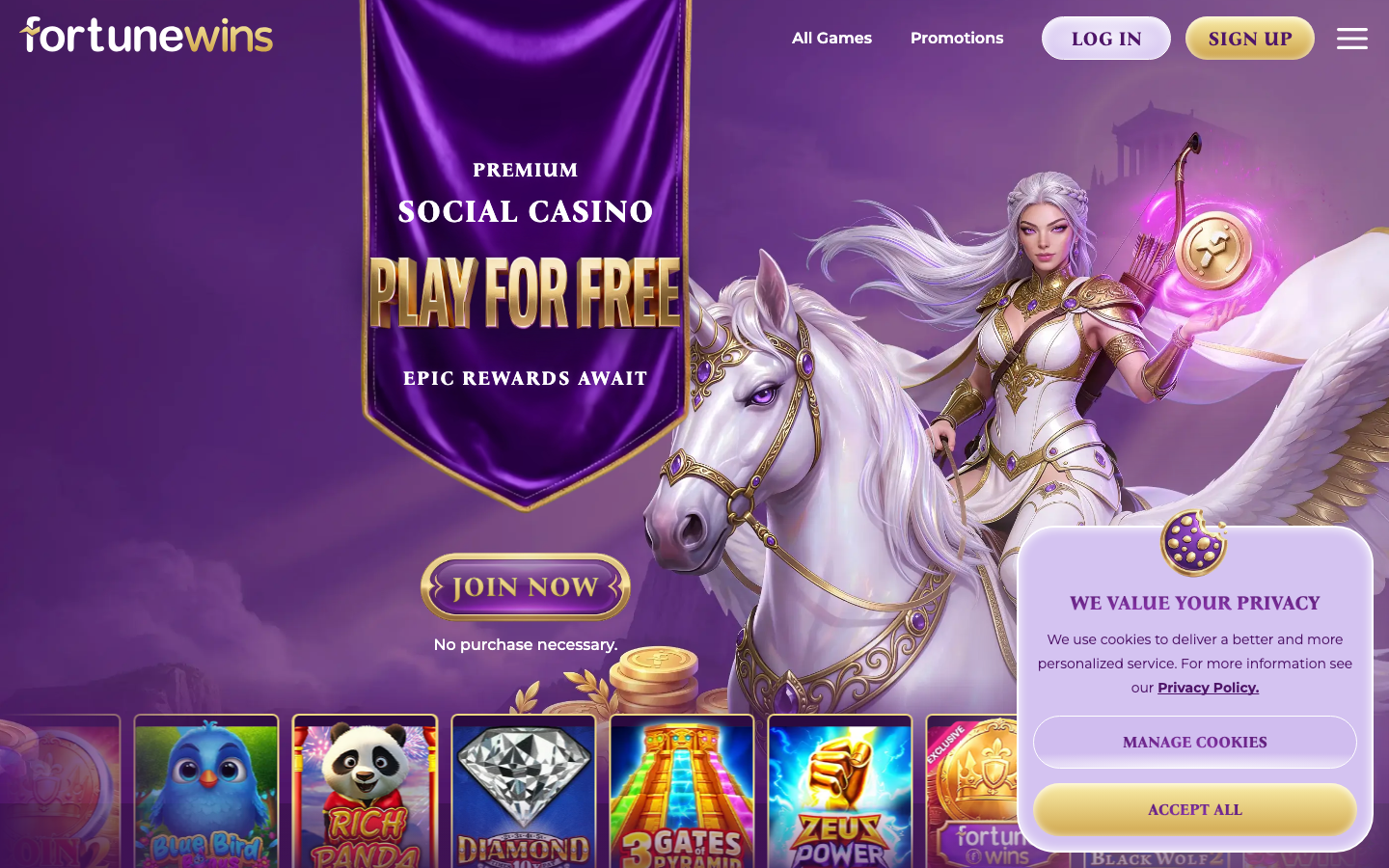 Fortune Wins casino lobby