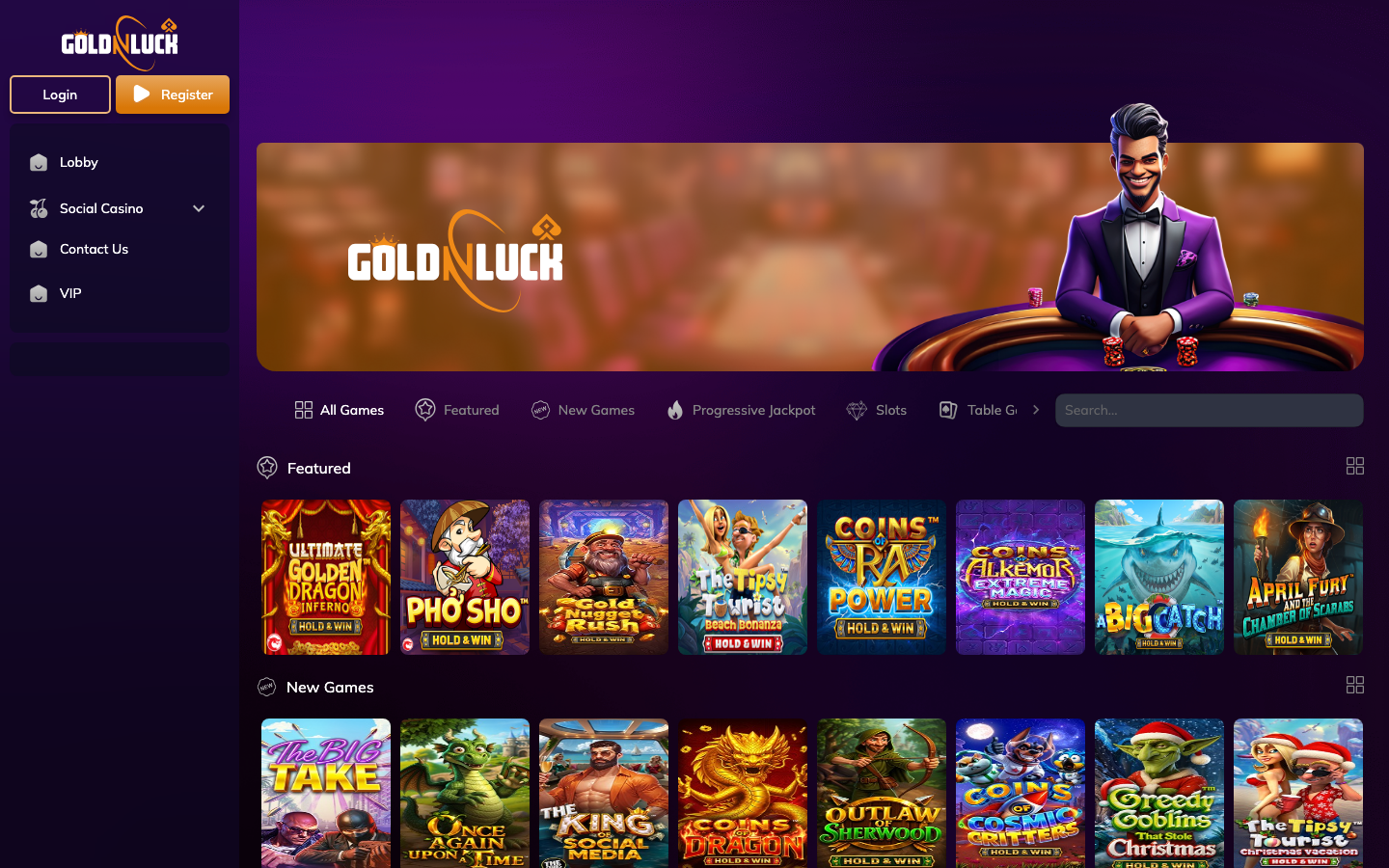 GoldnLuck casino lobby