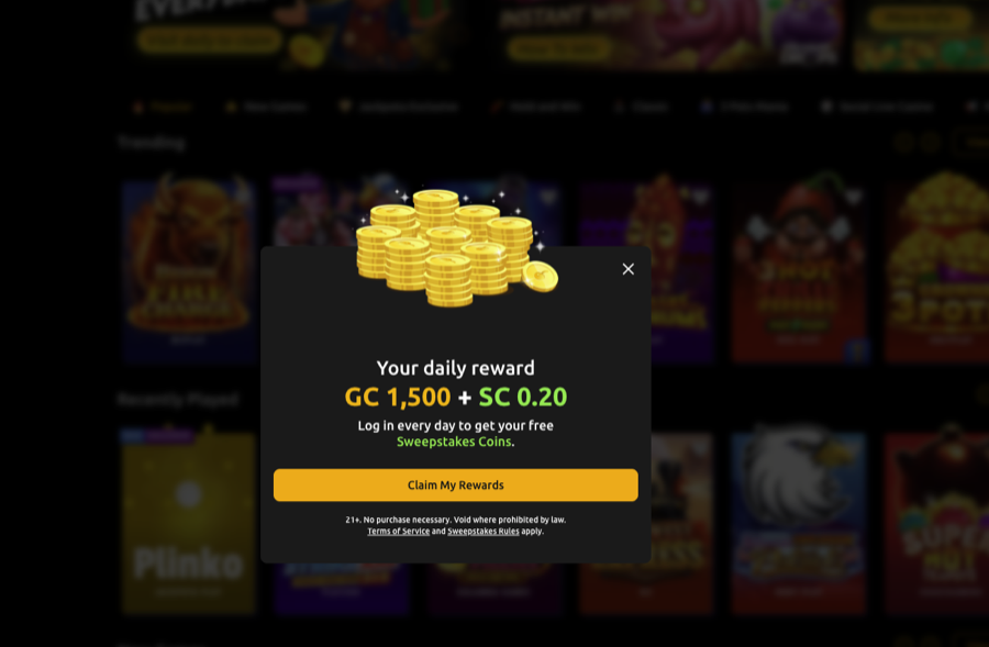 Where to claim the daily bonus