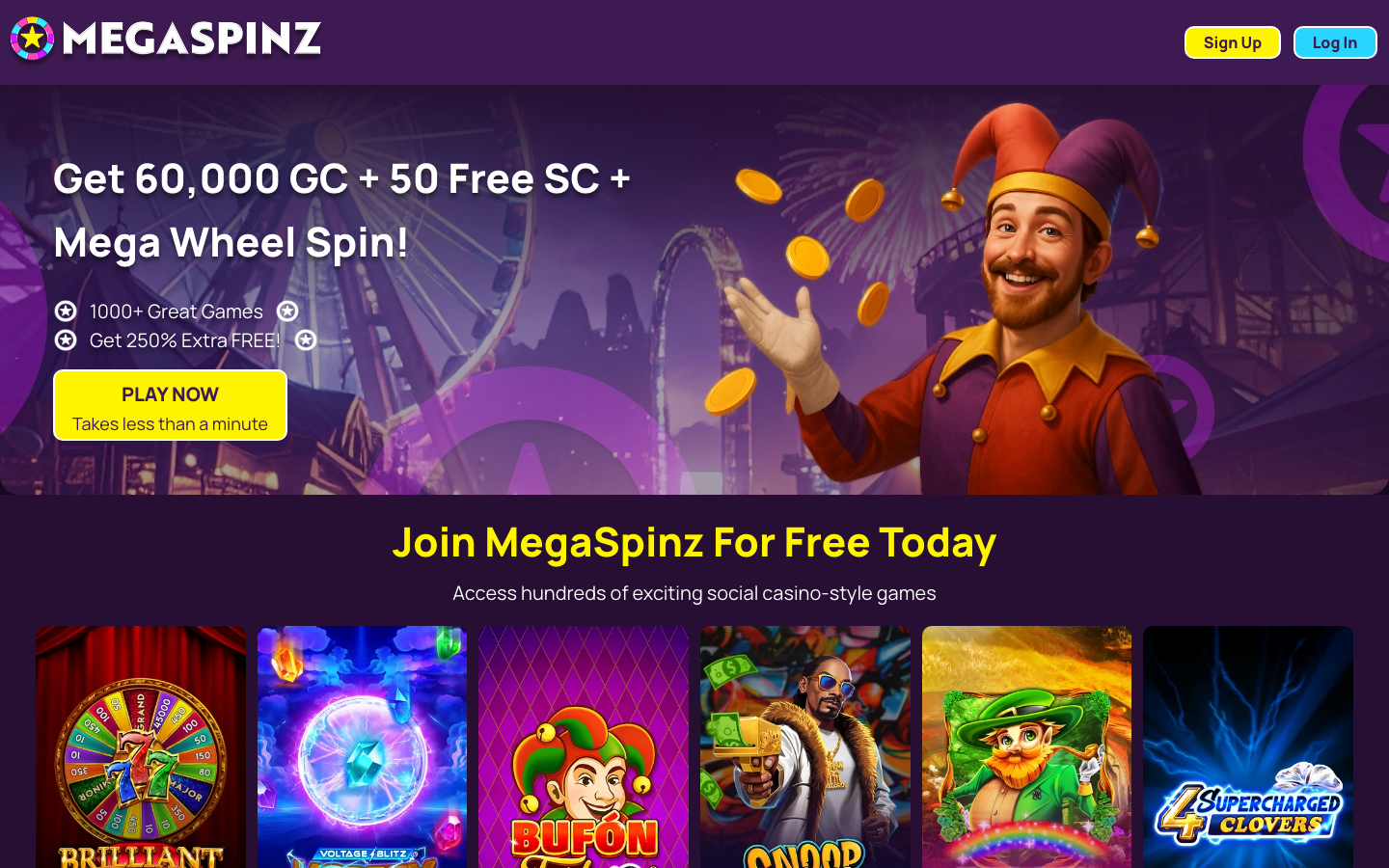 MegaSpinz casino lobby