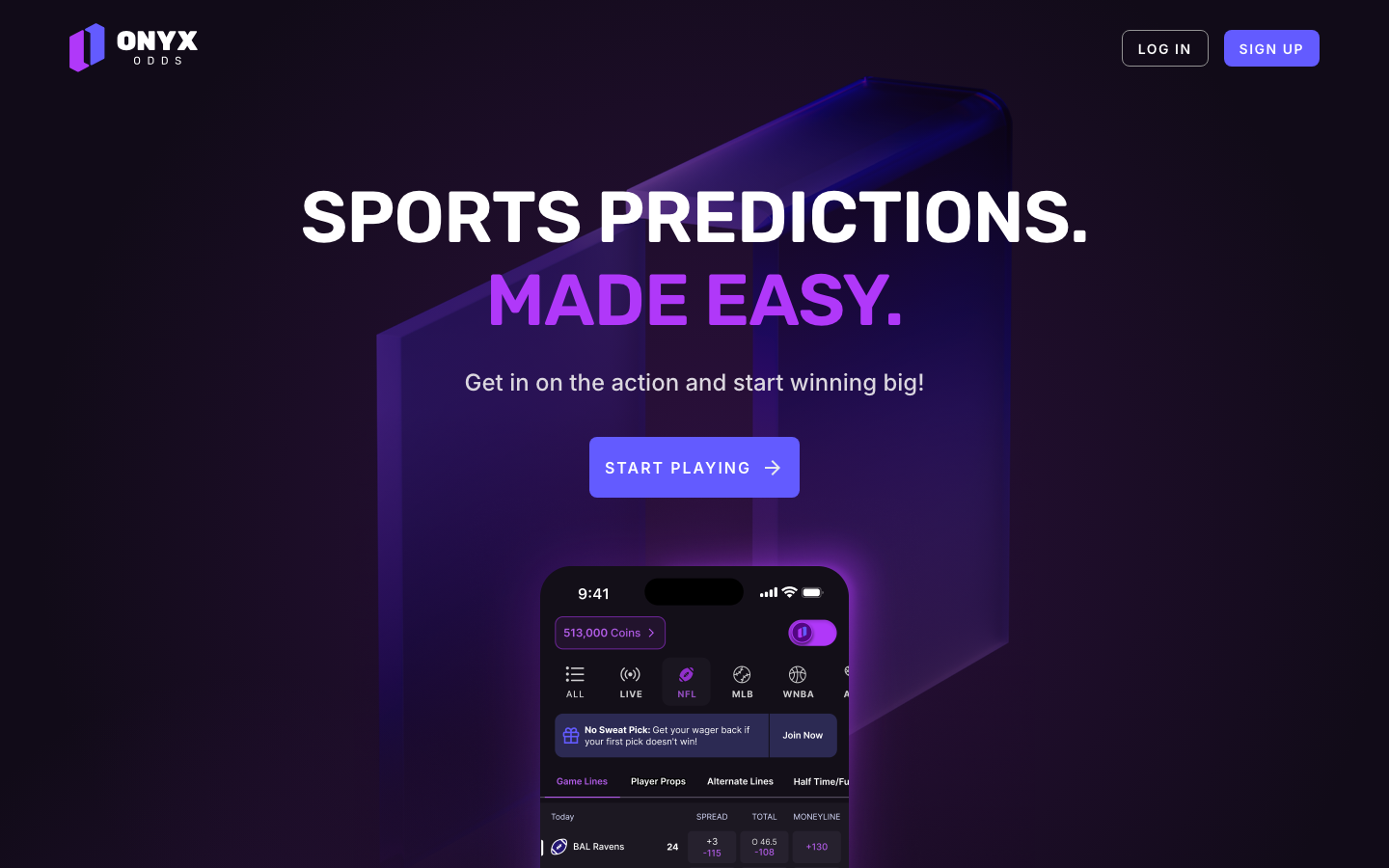 Onyx Odds casino lobby