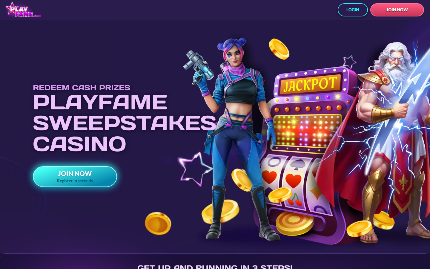 Playfame casino lobby