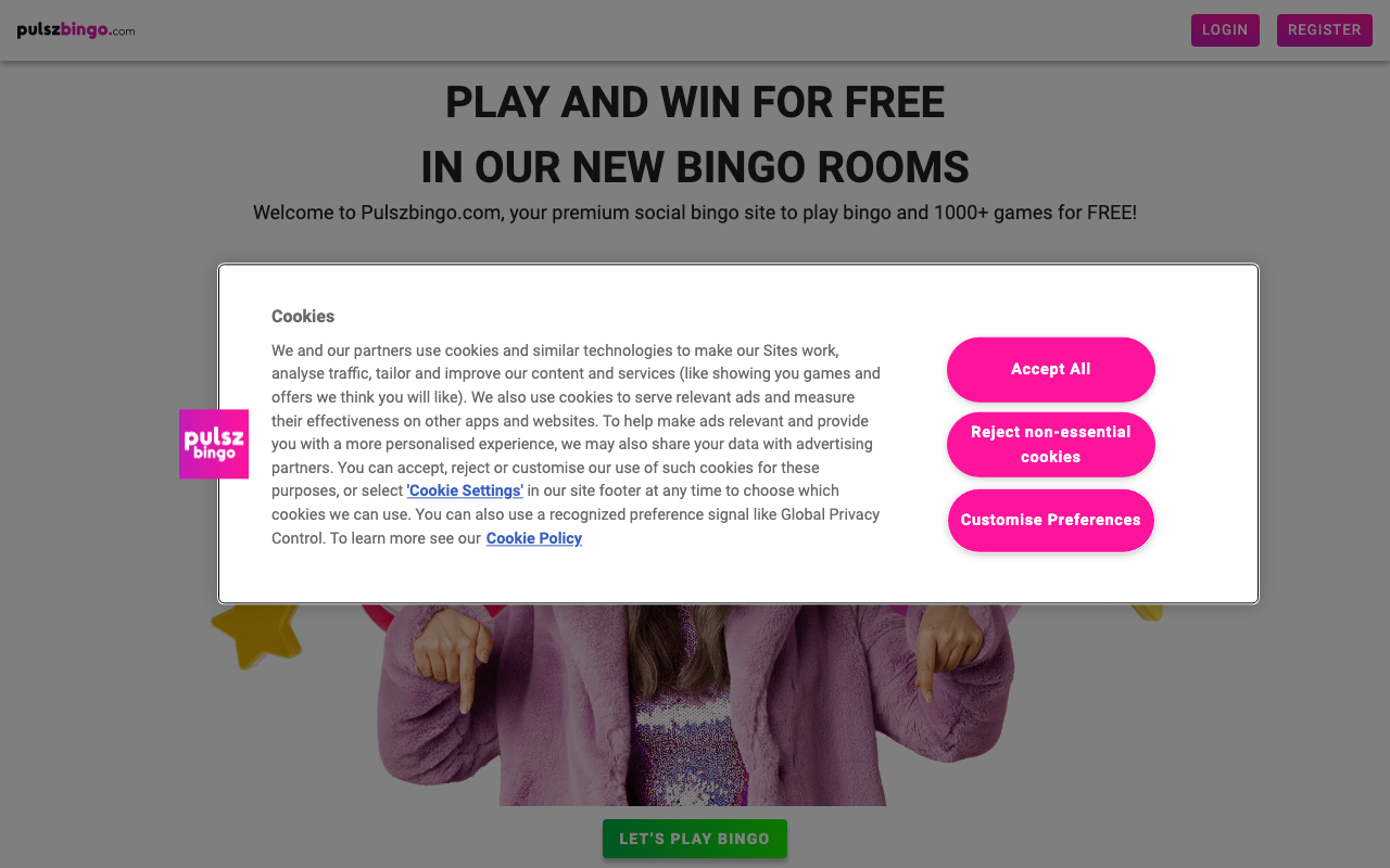 Pulsz Bingo casino lobby