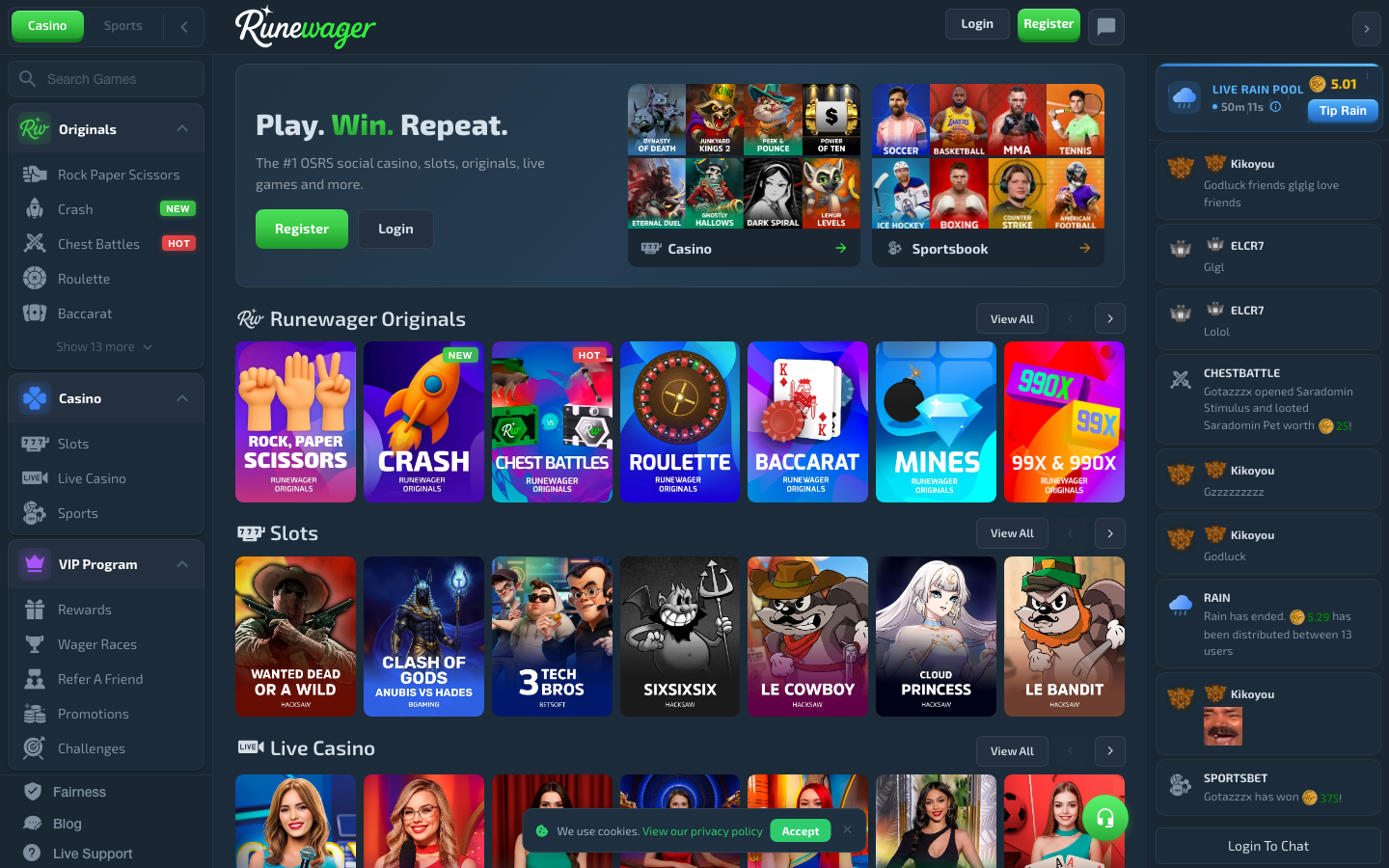 Rune Wager casino lobby