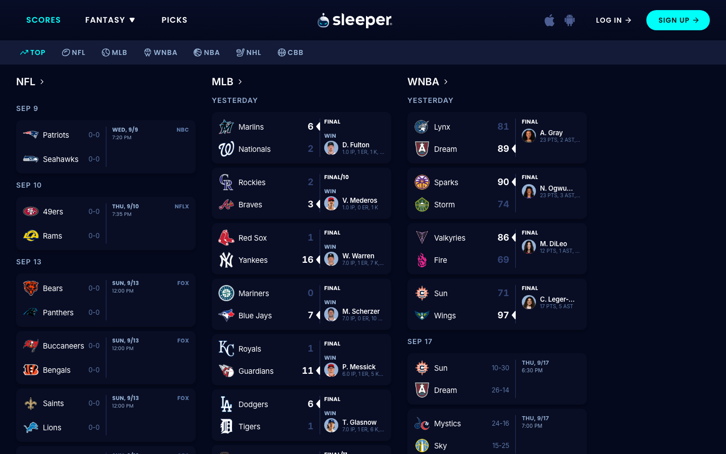 Sleeper sportsbook